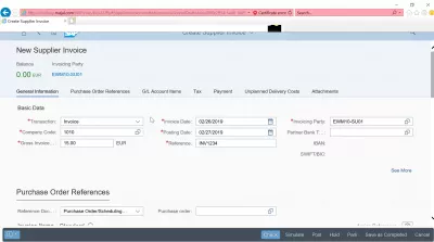 How to create a supplier invoice in SAP? FB60 in SAP FIORI : General information for SAP supplier invoice