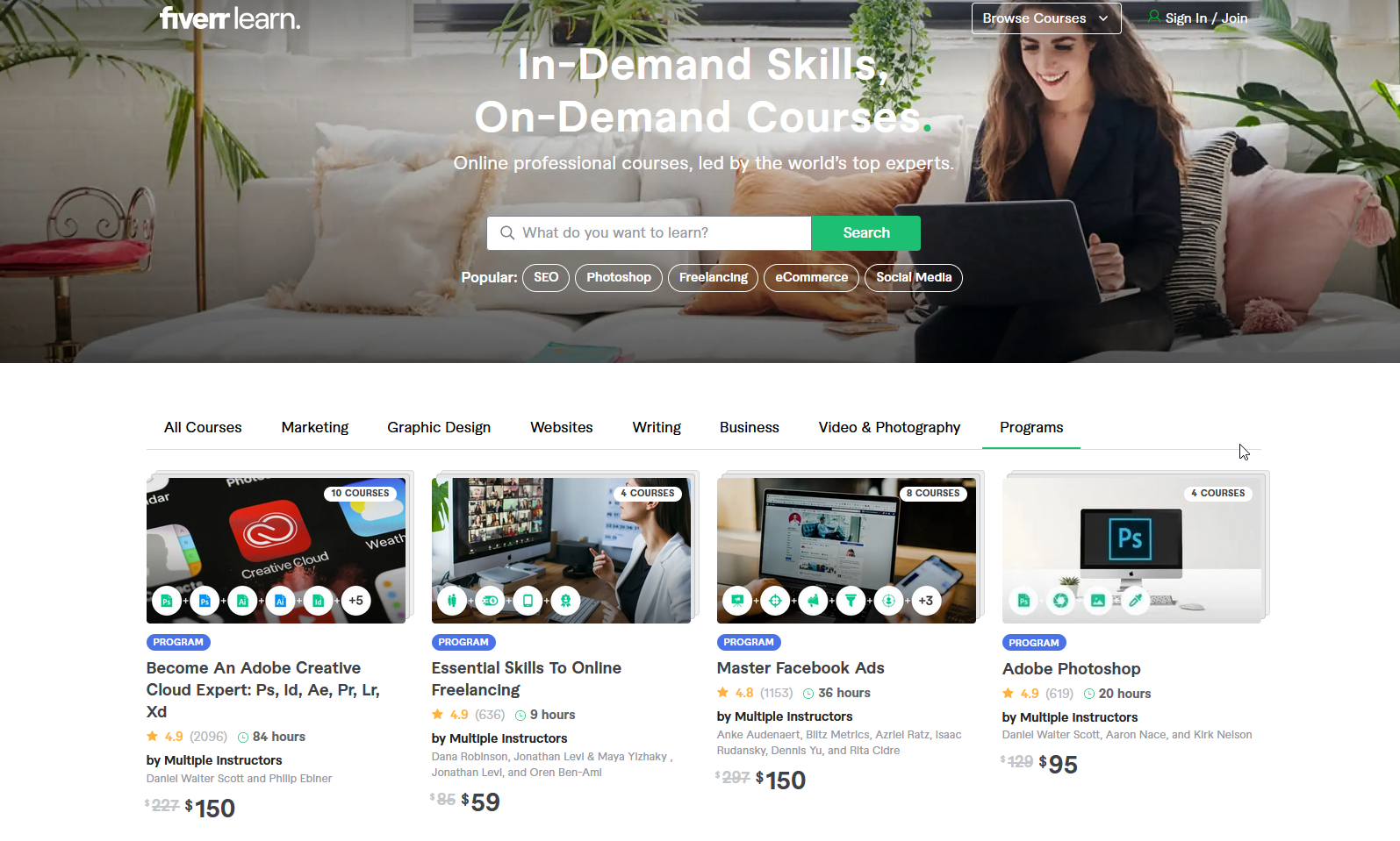 Online IT courses for beginners on Fiverr Learn.