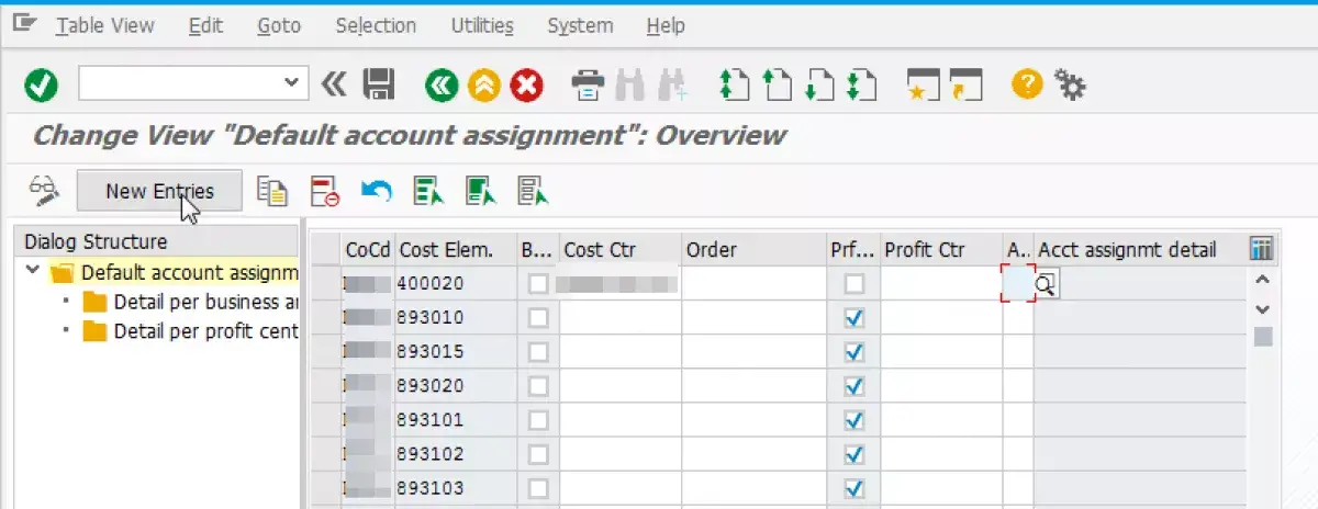 account requires assignment to a co object