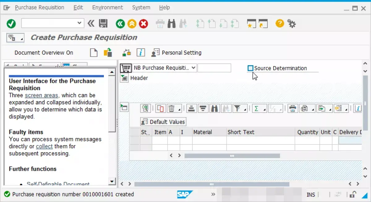 unit brake carry out Cum să creați solicitarea de cumpărare în SAP folosind ME51N