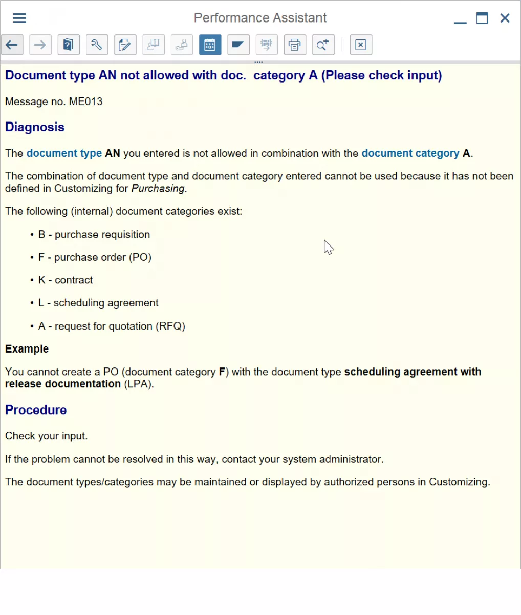 Solve Sap Rfq Error Me013 Document Type Not Allowed With Doc