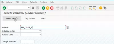 SAP会計データはまだ更新されていません : トランザクションMM01で品目メイン画面を登録します。