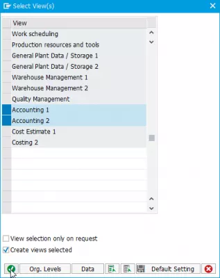 SAP会計データはまだ更新されていません : MM01登録品目取引での登録のための会計ビューの選択