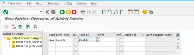 SAP solve KI248 Account requires an assignment to a CO object : New cost center sap accounting assignment entered