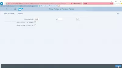จะอนุญาตให้โพสต์ไปยังงวดก่อนหน้าใน SAP ได้อย่างไร : ดำเนินการที่อนุญาตให้ผ่านรายการไปยังงวดก่อนหน้า
