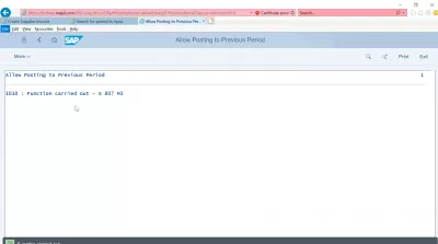 How to allow posting to previous period in SAP? : Allow posting to previous period successfully carried out in the system