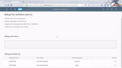 How to analyze a customer project in SAP Cloud? : Billing plan definition