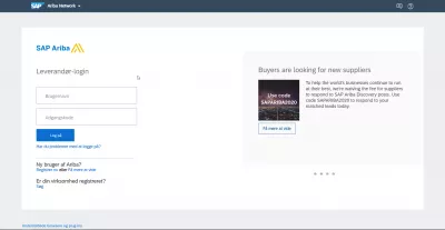 SAP Ariba: Vaihda käyttöliittymän kieli helpoksi : SAP Ariba -liittymä tanskaksi