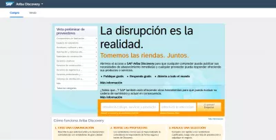 SAP Ariba: changer la langue de l'interface en toute simplicité : Interface SAP Découverte d'Ariba en espagnol