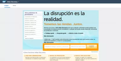 SAP Ariba: лесно се променя езика на интерфейса : Интерфейс САП Ариба Discovery на испански