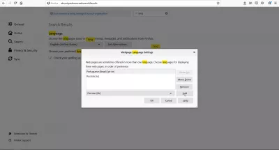 SAP Ariba: changer la langue de l'interface en toute simplicité : Changer la langue d'affichage des pages dans Firefox