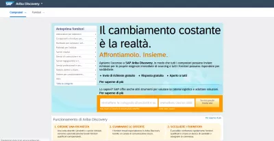 SAP Ariba: changer la langue de l'interface en toute simplicité : Interface SAP Ariba en italien