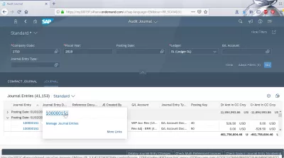 How to use the SAP FIORI Audit Journal? : Journal entries details