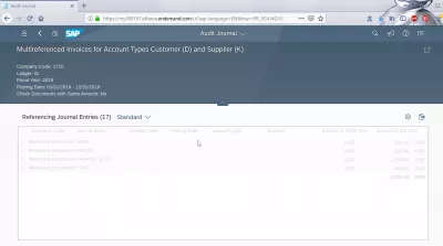 Ako používať audítorský denník SAP FIORI? : Multireferenčné faktúry za typy účtov zákazníka a dodávateľa