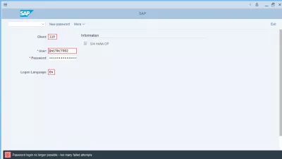 How to change password in SAP? : Password logon no longer possible too many failed attempts