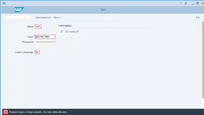 Làm cách nào để thay đổi mật khẩu trong SAP? : Đăng nhập mật khẩu không còn có thể quá nhiều lần thất bại