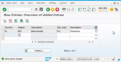 SAP city code creation