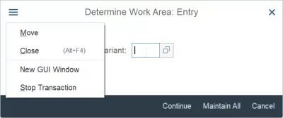 Close a posting period in SAP FI OB52 transaction : Select variant in OB52