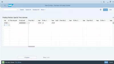 Close a posting period in SAP FI OB52 transaction : Creation of a new posting period for a full year.