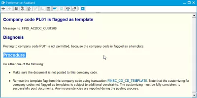 FINS_ACDOC_CUST209 El código de la empresa está marcado como plantilla : Error description for FINS_ACDOC_CUST209 El código de la empresa está marcado como plantilla