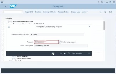 Create a company code in SAP FI : Prompt for customizing request