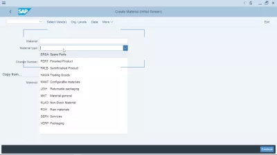 How to create a material in SAP? : Create a material in SAP