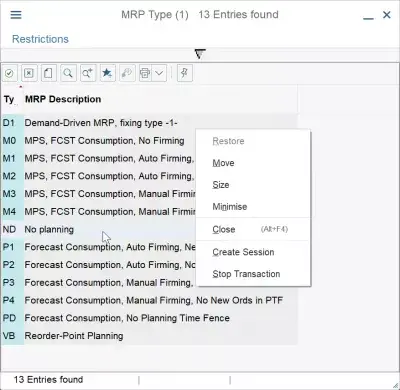 Hoe maak je een materiaal in SAP? : Selectie van materiaalstam MRP-type