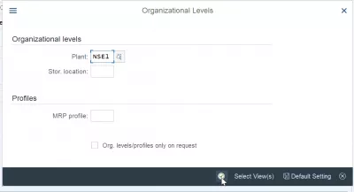 How to create a material in SAP? : Organizational levels selection for material creation