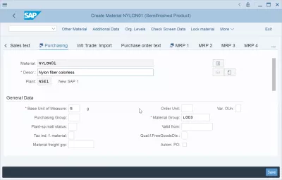 How to create a material in SAP? : Material Master Purchasing view