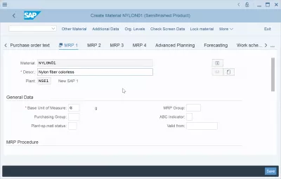 ¿Cómo crear un material en SAP? : Vista MRP maestro de materiales