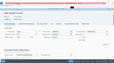 Hur skapar jag en leverantörsfaktura i SAP? FB60 i SAP FIORI : Allmän information för SAP-leverantörsfaktura