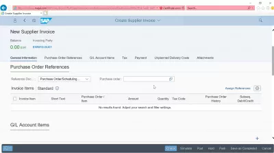 Hur skapar jag en leverantörsfaktura i SAP? FB60 i SAP FIORI : Köporderreferenser tab