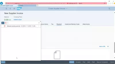 How to create a supplier invoice in SAP? FB60 in SAP FIORI : Allowed posting periods error message