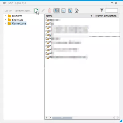 How to create a new system entry in SAP GUI in 4 easy steps? : New server connection button