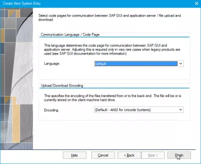4 સરળ પગલામાં SAP GUI માં નવી સિસ્ટમ એન્ટ્રી કેવી રીતે બનાવવી? : ભાષા અને એન્કોડિંગ પસંદગી