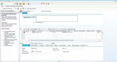 Как да създадете заявка за покупка в SAP чрез ME51N : Създаване на данни за материал за заявка за покупка