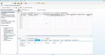 Как создать заявку в SAP с помощью ME51N : Создать вкладку оценки заявки