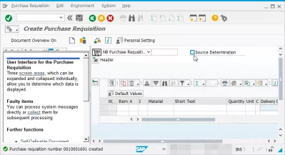 How to create purchase requisition in SAP using ME51N : Purchase requisition created in ME51N