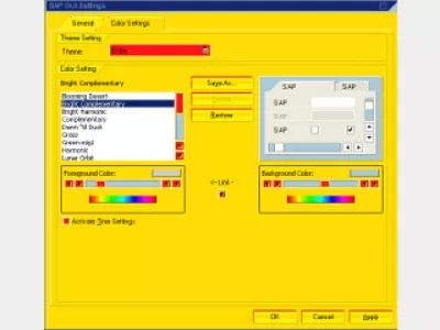 كيفية تغيير اللون في SAP GUI : الشكل 10: إعدادات تصميم SAP