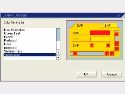 Jak zmienić kolor w GUI SAP : Ryc. 8: Ustawienia kolorów SAP