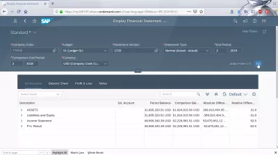 Display financial statement tile in SAP FIORI and balance sheet check : Display financial statement app