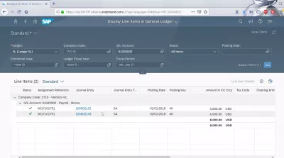 Display financial statement tile in SAP FIORI and balance sheet check : Display line items in General Ledger