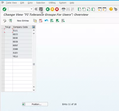 SAP: Solve the error no amount authorization for customers/vendors in company code message F5155 : Saving tolerance groups created