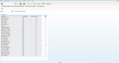 Mensaje de error FF709 en la determinación de la cuenta: tabla T030K : Transacción OB40 configuración contabilidad mantener