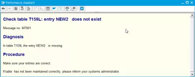 Error Message M7001 Check table T159L entry does not exist : SAP error message M7001 check table T159L entry does not exist