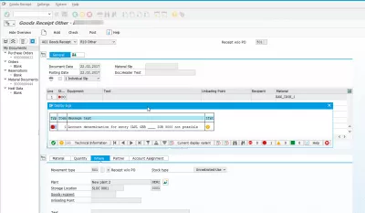 Solve SAP error M8147 account determination for entry not possible : Error message account determination for entry not possible during goods receipt