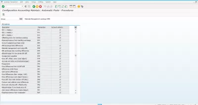 Solve SAP error M8147 account determination for entry not possible : Configuration Accounting maintain: automatic posts - procedures