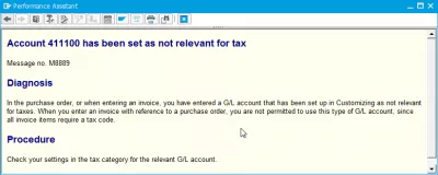 Sporočilo o napaki Račun M8889 je za davke nastavljen kot nepomemben : Sporočilo o napaki SAP Račun M8889 ni bil nastavljen kot ustrezen za davek