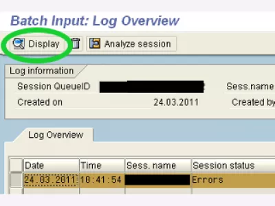 SAP export LSMW batch input session results : Fig 3 : LSMW batch overview 