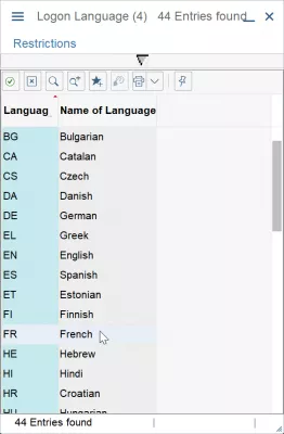 SAP GUI: Wie ändere ich die Sprache? Fehlerbehebung : Liste der SAP-Anmeldesprachen